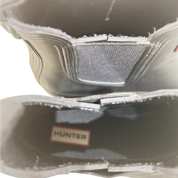 Hunter Black Rubber pull on short original Chelsea Boots size 10 - Picture 11 of 11